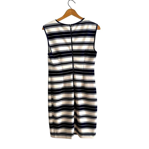 Marc by Marc Jacob Blue and White Striped Sleeveless Scoop Neck Sheath Dress 8 - Picture 3 of 6